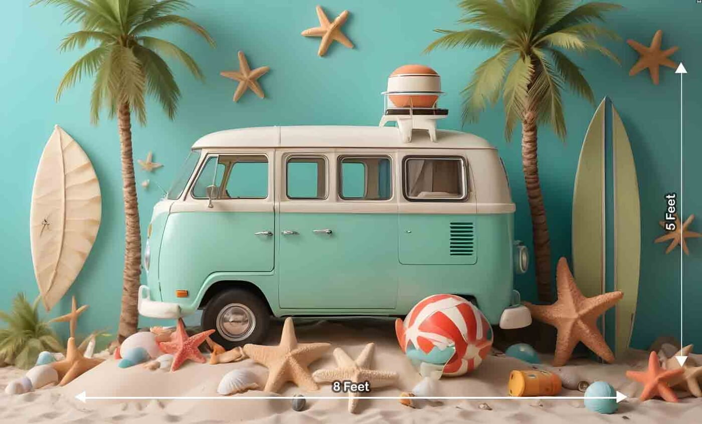 Staycation Backdrop Fabric BabyBackdrop - Summer Vacation