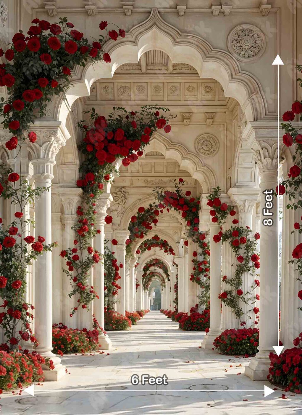 Solid Rose Garnet Red Combination Arch Backdrop Kit