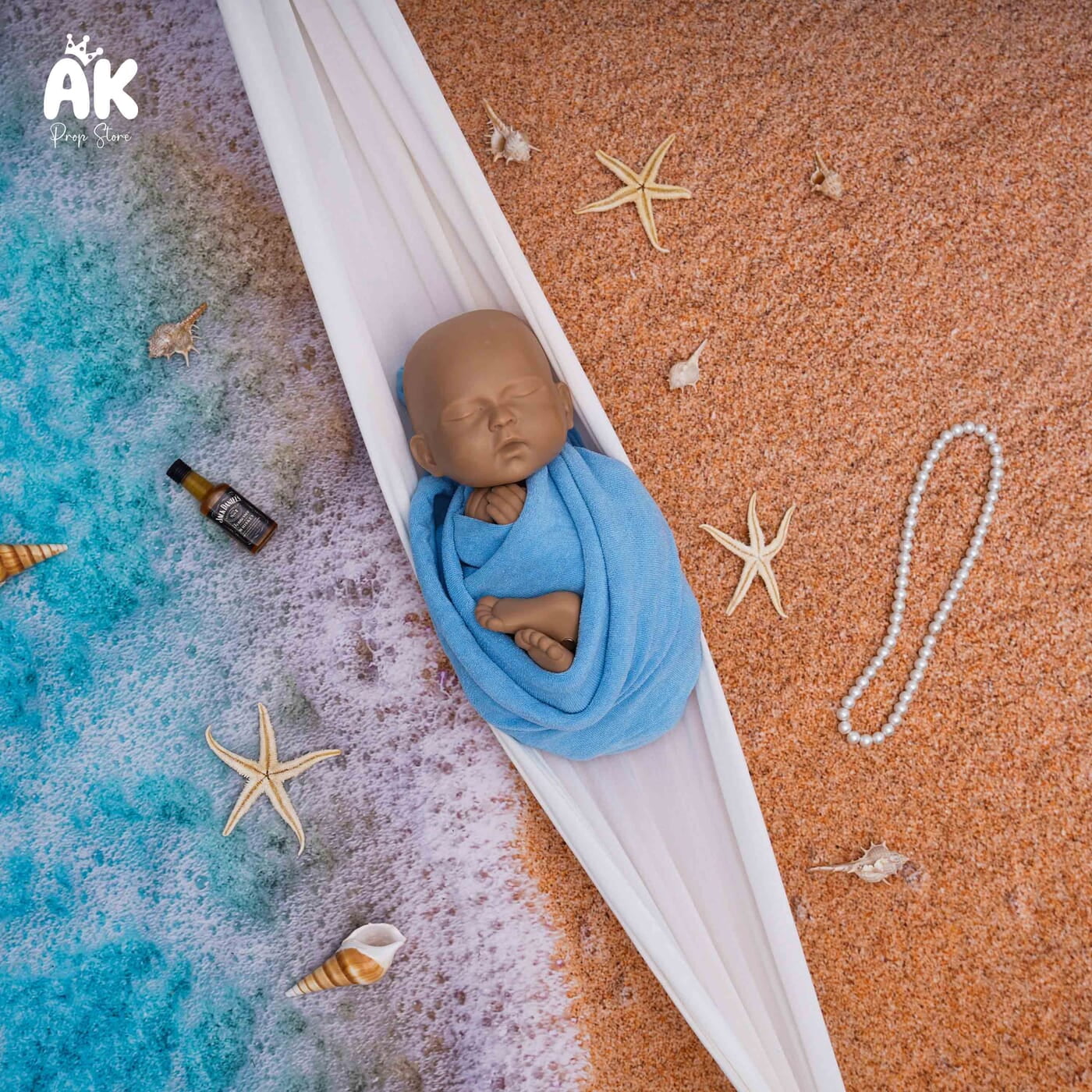 Beach Wave Theme Newborn Photo Setup – Coastal Wave Props & Backdrop ...