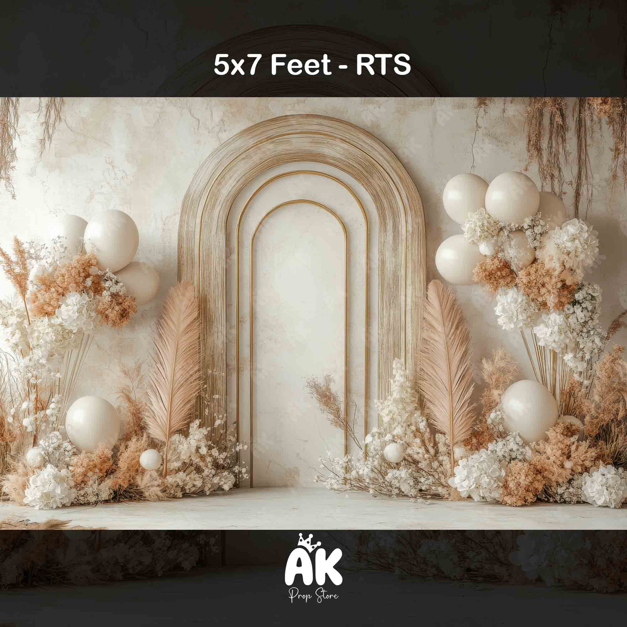 Beige Bloom - 5x7 Feet Beige Bloom - 5x7 Feet